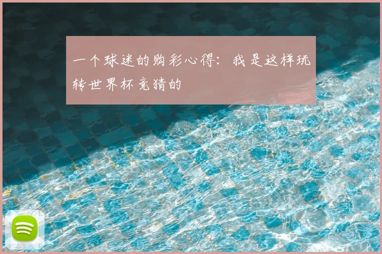 一个球迷的购彩心得:我是这样玩转世界杯竞猜的
