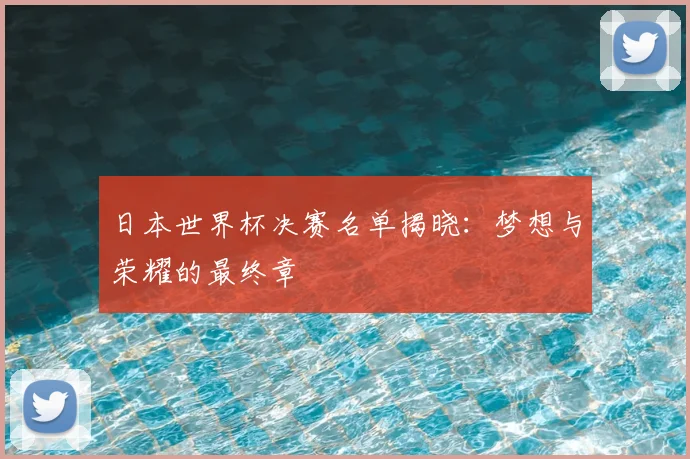 日本世界杯决赛名单揭晓：梦想与荣耀的最终章